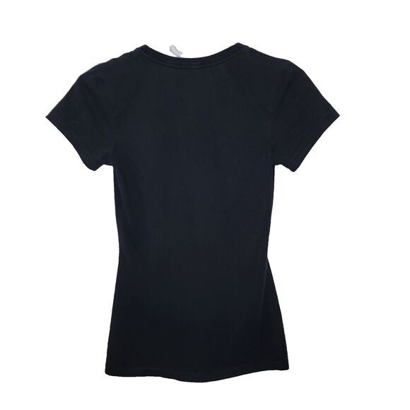 Nike XS Black Just Do It Women's Slim Fit V-neck T-Shirt - Picture 3 of 4